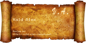Vald Alex névjegykártya